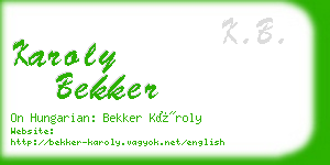 karoly bekker business card